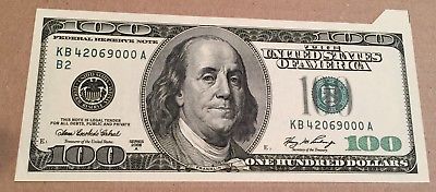 2006 US America Lot of 4 Consecutive $100 Dollar Bill Banknote Serious Cut Error