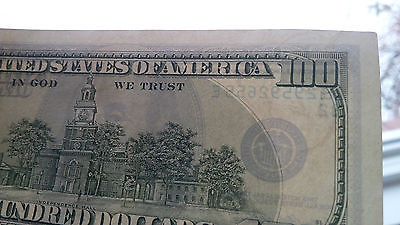 1996 USA America 100 $ Dollar Bill Error Mistake watermark Picture Upside Down