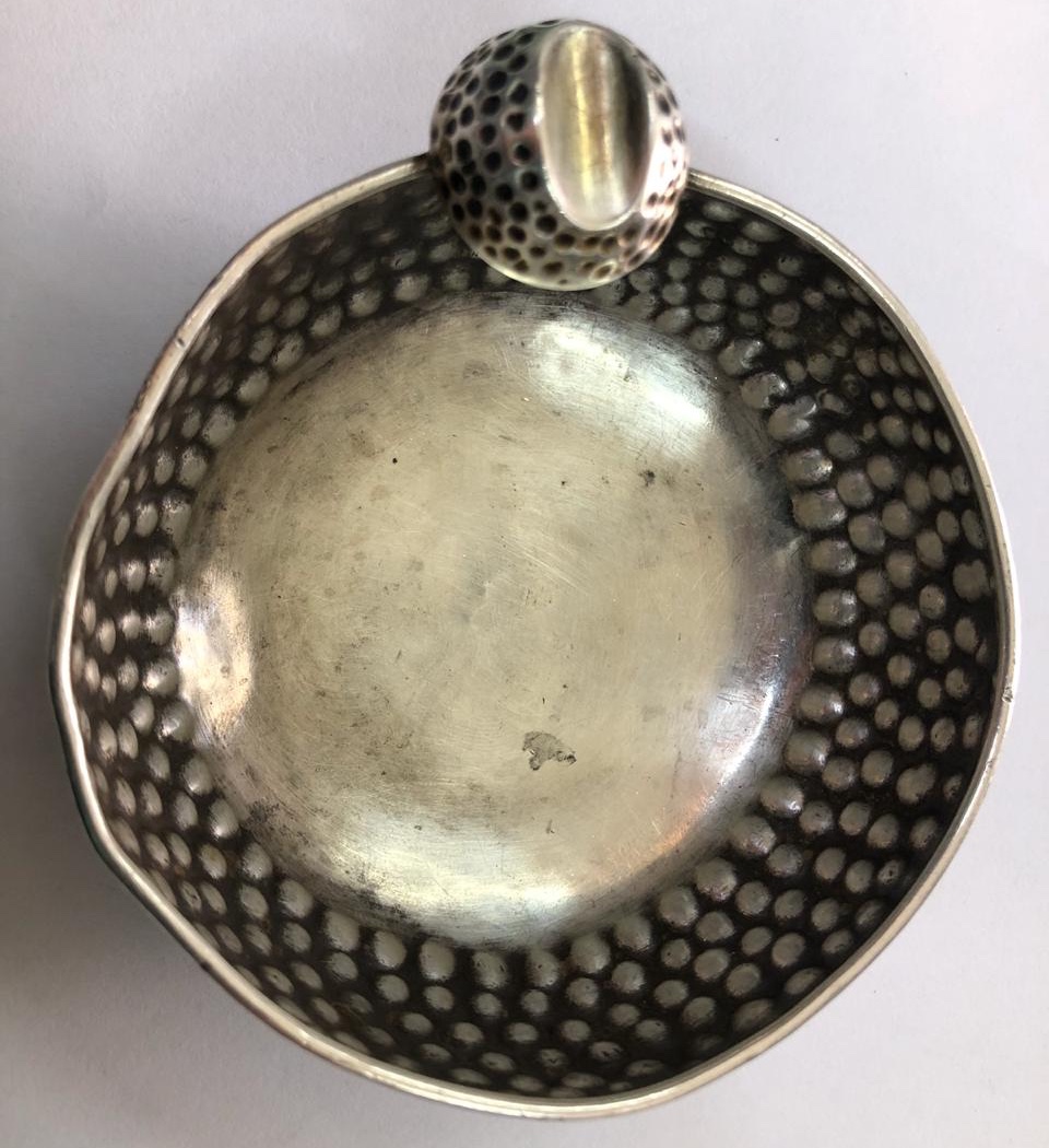 1950s Antique Omani Smoking Set Pipe Ashtray Cylinder Container Oman 925 Silver طقم تدخين عماني قديم بايب او مدواخ و علبة تخزين دخان و حاملة او مكتة