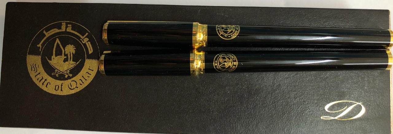 S T Dupont Set Fountain Ballpoint Qatar Special Edition Emir Khalifa Al Thani
