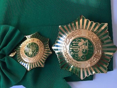 Libya Arab Jamahiriya Order Grand Conqueror Sash Breast Star Badge Medal Qaddafi