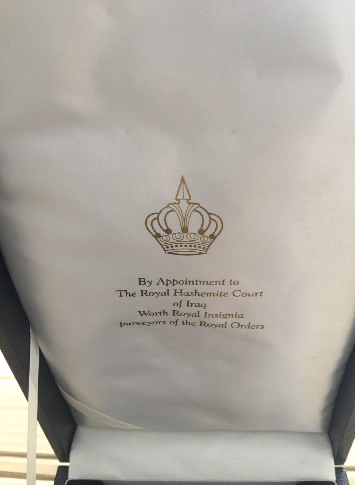 IRAQ MONARCHY IN EXILE ORDER OF THE HASHEMITE CROWN, GRAND CROSS SET MEDAL BADGE وسام التاج الملكي الهاشمي الملكية العراقية بالمنفى