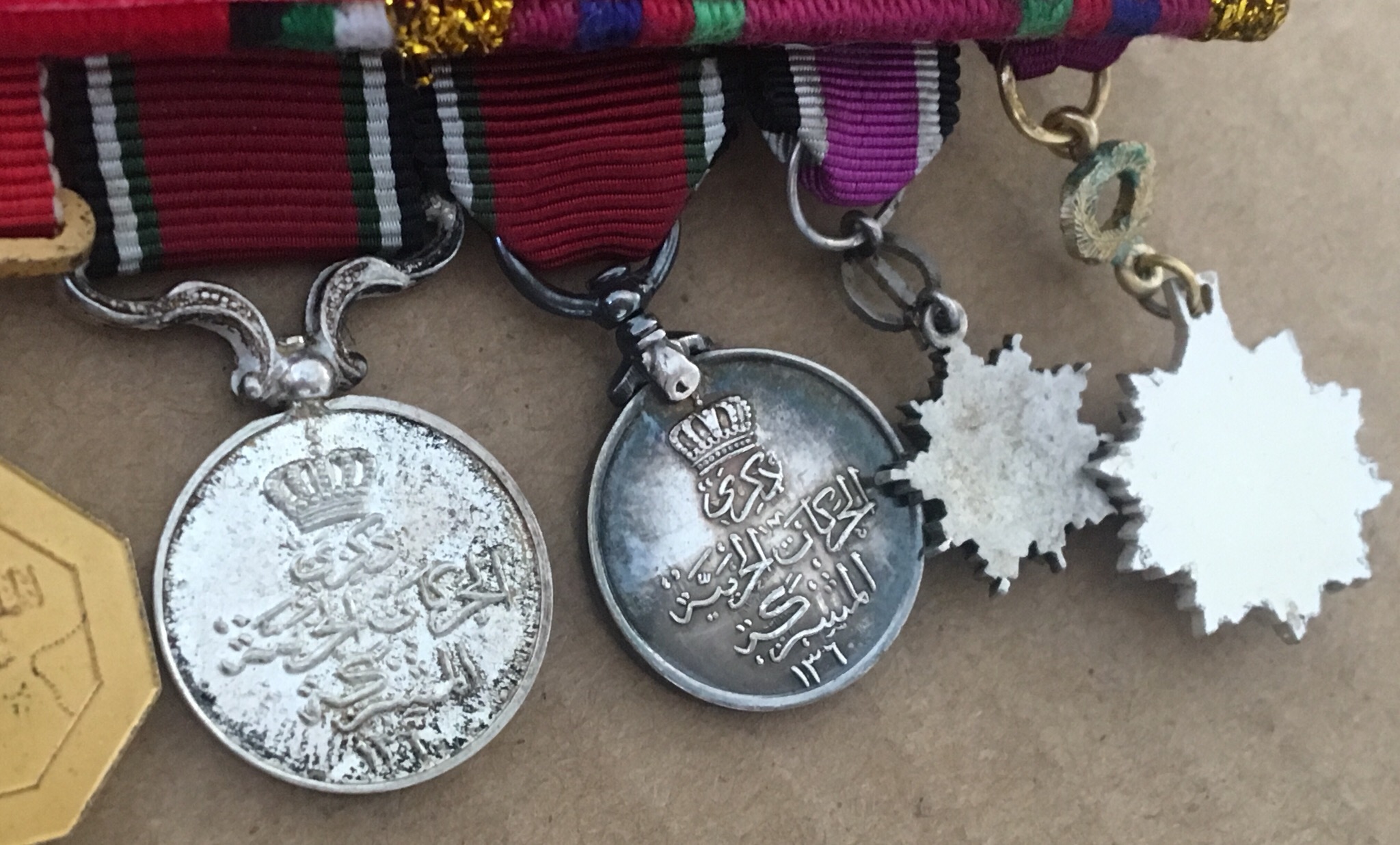 Jordan Bar Group of 8 Miniature Medals Badges Orders Nichans WW II Joint Operations