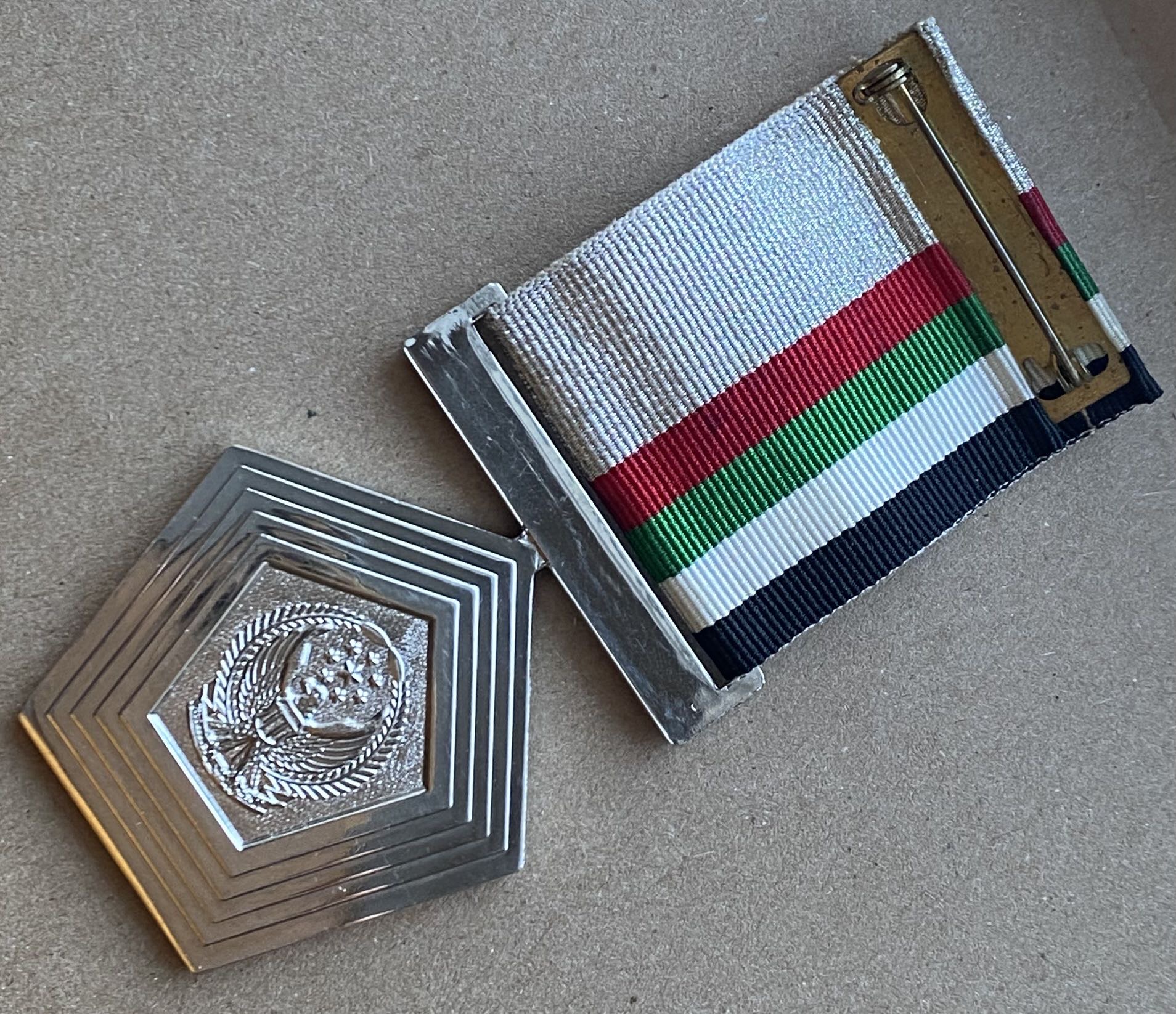United Arab Emirates UAE Armed Forces 25th Anniversary  Medal Of Devotion (Loyalty) Service  Badge Order Dubai / Abu Dhabi