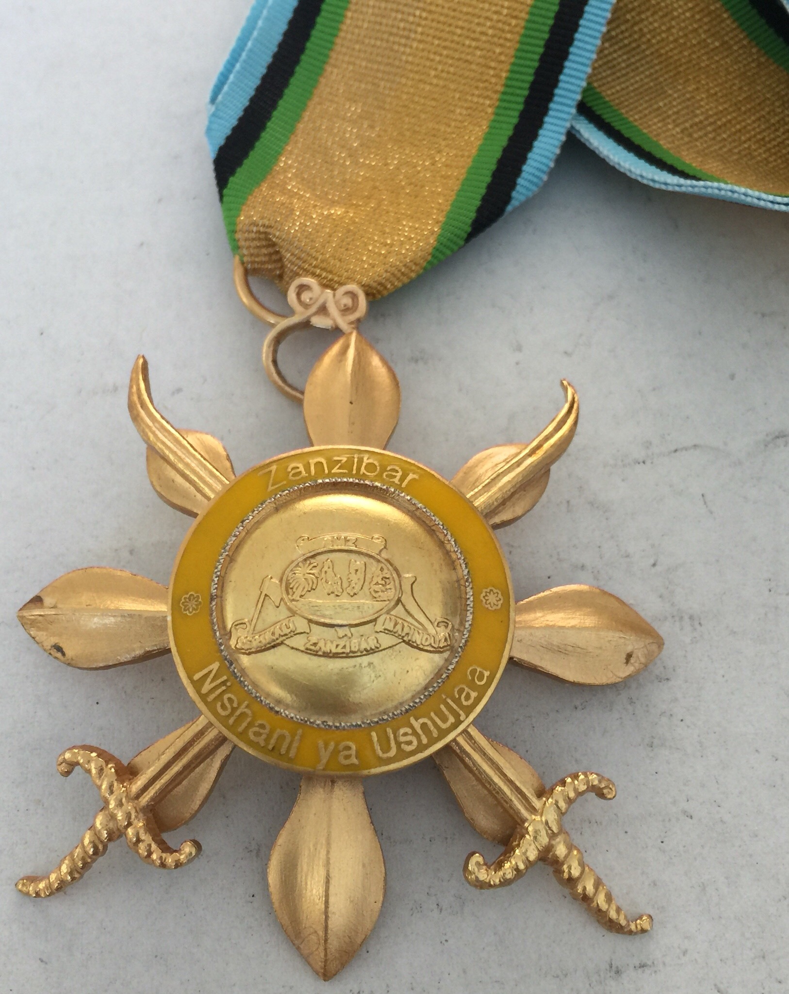 Zanzibar Order of Valour Courage(Nishani ya Ushujaa) Commander Neck Badge Medal