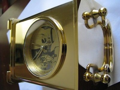 Titoni Desk Clock Saudi Arabia Special Gift King Abdullah Yellow Gold Plated