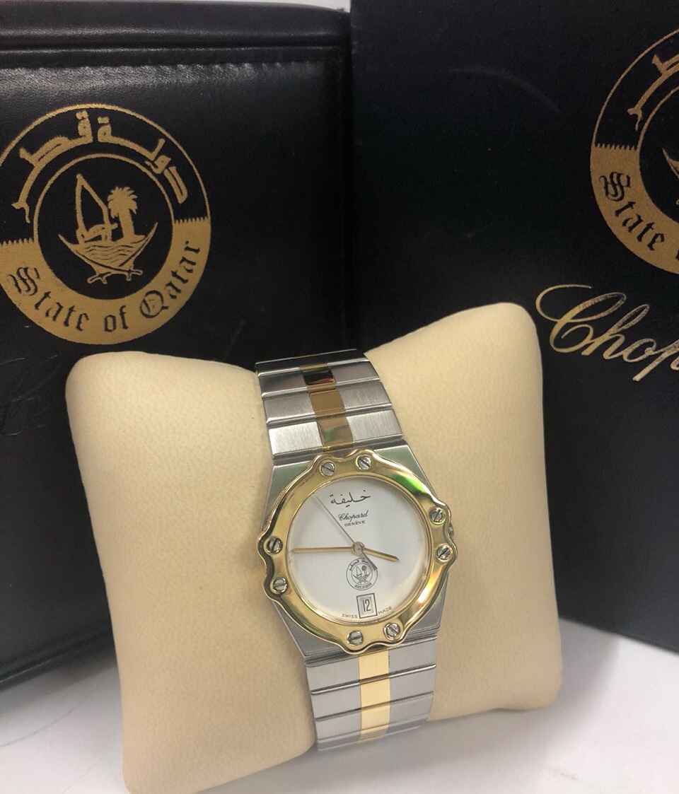 Vintage Chopard Geneve Quartz 955 411 Men’s Watch Gold/ S. Steel Qatar Emir Khalifa