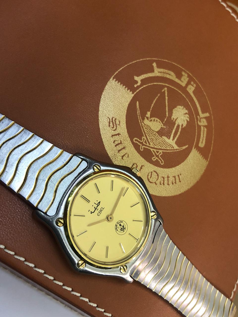 Ebel Quartz 81 Gold S Steel Men’s Watch Special Edition Qatar Court Emir Khalifa ساعة ايبل هدية من المرحوم الامير خليفة ال ثاني امير دولة قطر