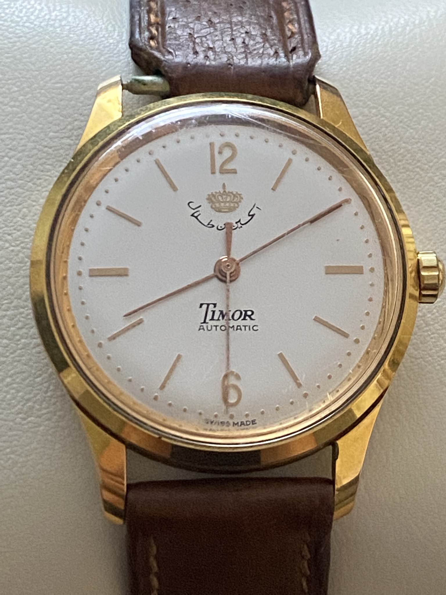 Vintage Timor Automatic Men’s Swiss Watch Special Edition King Hussein of Jordan ساعة تيمور اتوماتيك هدية من الملك حسين بن طلال